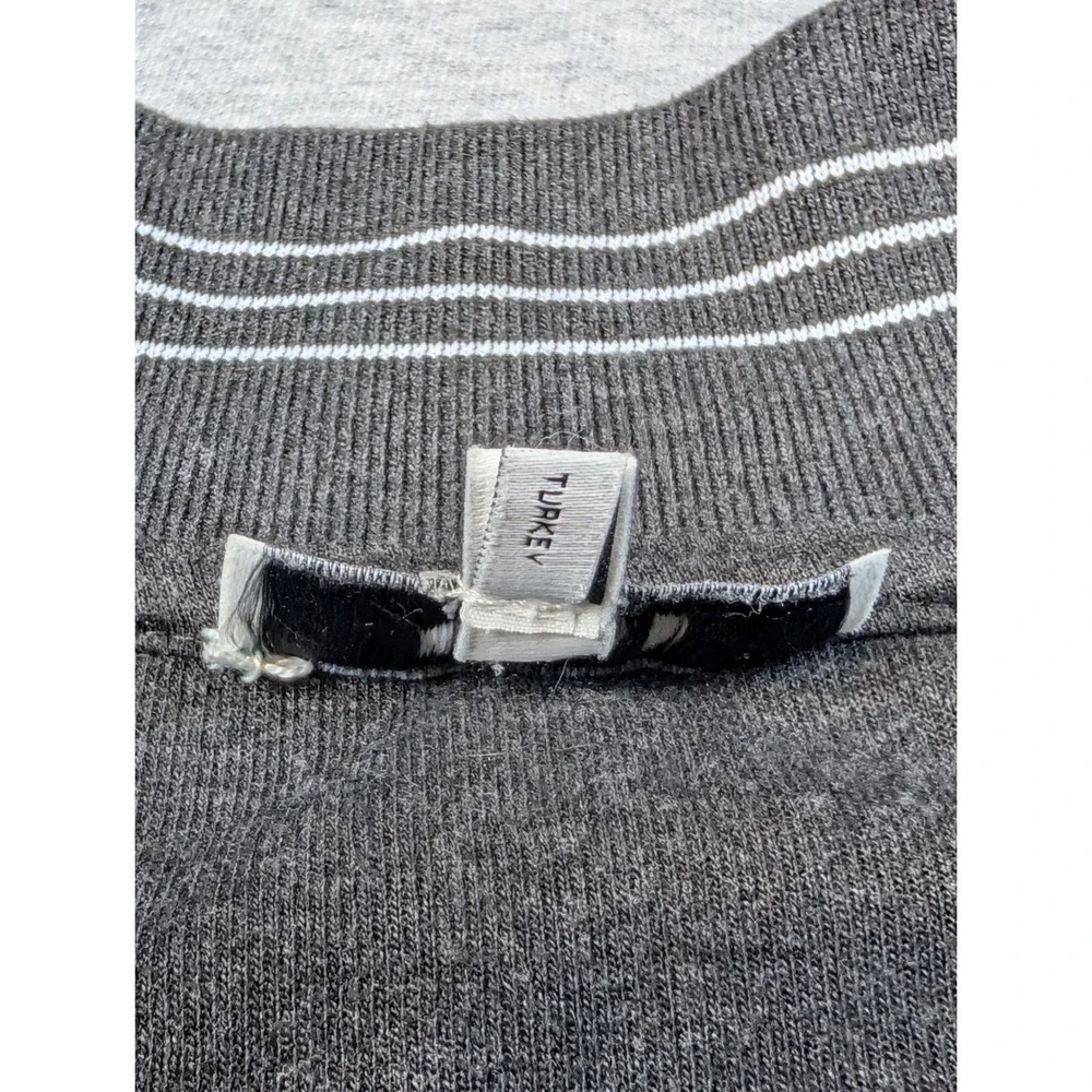 Reiss Matty Mens Charcoal Grey Quarter Zip Pullover Sweatshirt Size L Raglan